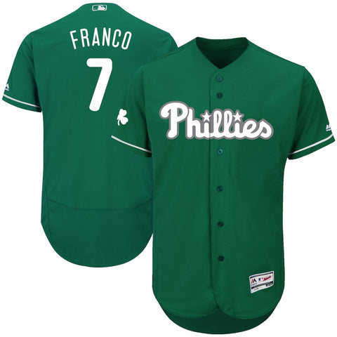 Maikel Franco Philadelphia Phillies Majestic 2018 St. Patrick's Day Flex Base Authentic Collection Celtic Player Jersey