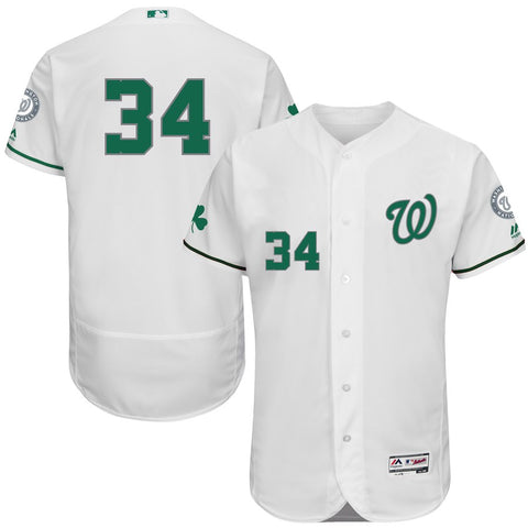 Bryce Harper Washington Nationals Majestic 2018 St. Patrick's Day Flex Base Authentic Collection Celtic Player Jersey