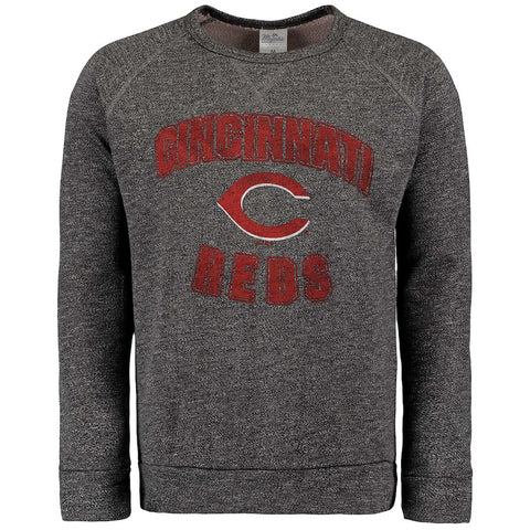 Cincinnati Reds Majestic Threads Team Favorite French Terry Raglan Sleeve Sweatshirt - Black