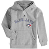 Toronto Blue Jays Majestic Youth Wordmark Pullover Hoodie - Heather Gray