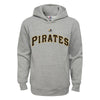 Pittsburgh Pirates Majestic Youth Wordmark Pullover Hoodie - Heather Gray