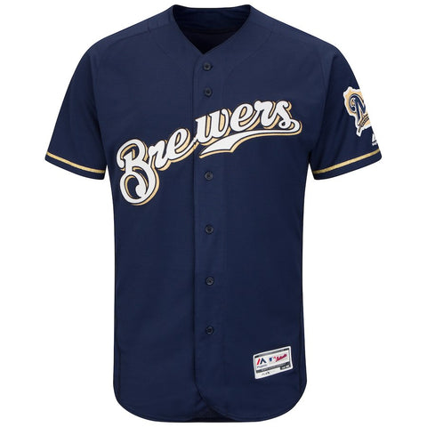 Milwaukee Brewers Majestic Alternate Home Flex Base Authentic Collection Team Jersey