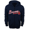 Atlanta Braves Majestic Youth Team Wordmark Full-Zip Hoodie - Navy