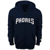 San Diego Padres Majestic Youth Team Wordmark Full-Zip Hoodie - Navy