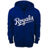 Kansas City Royals Majestic Youth Team Wordmark Full-Zip Hoodie - Royal