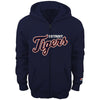 Detroit Tigers Majestic Youth Team Wordmark Full-Zip Hoodie - Navy