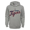 Detroit Tigers Majestic Youth Wordmark Pullover Hoodie - Heather Gray