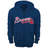 Atlanta Braves Majestic Youth Team Wordmark Full-Zip Hoodie - Navy