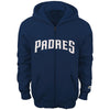 San Diego Padres Majestic Youth Team Wordmark Full-Zip Hoodie - Navy