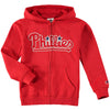 Philadelphia Phillies Majestic Youth Team Wordmark Full-Zip Hoodie - Red