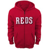 Cincinnati Reds Majestic Youth Team Wordmark Full-Zip Hoodie - Red