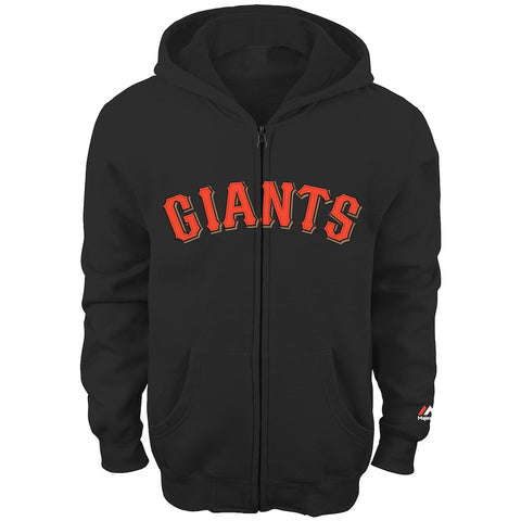 San Francisco Giants Majestic Youth Team Wordmark Full-Zip Hoodie - Black