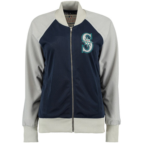 Seattle Mariners JH Design Women's Mesh Track Jacket - Navy
