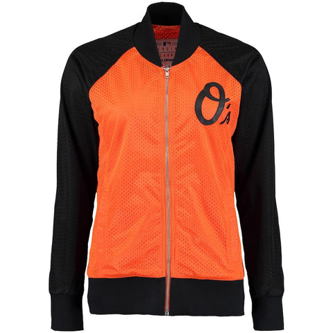 Baltimore Orioles JH Design Women's Mesh Track Jacket - Black