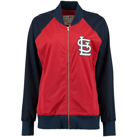 St. Louis Cardinals JH Design Women's Mesh Track Jacket - Red