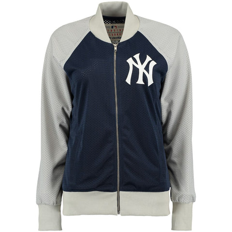 New York Yankees JH Design Women's Mesh Track Jacket - Navy