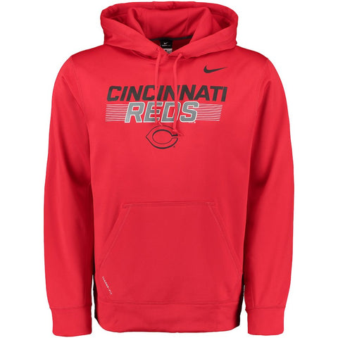 Cincinnati Reds Metal Logo KO Performance Hoodie - Red