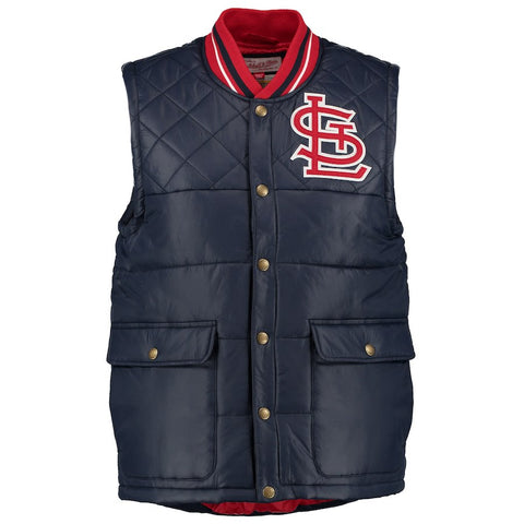St. Louis Cardinals Mitchell & Ness Snap Front Vest - Navy