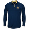 Milwaukee Brewers Majestic Big & Tall Ready and Willing Therma Base Quarter-Zip Jacket - Navy
