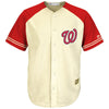 Washington Nationals Majestic Cool Base Ivory Fashion Team Jersey - Cream/Red
