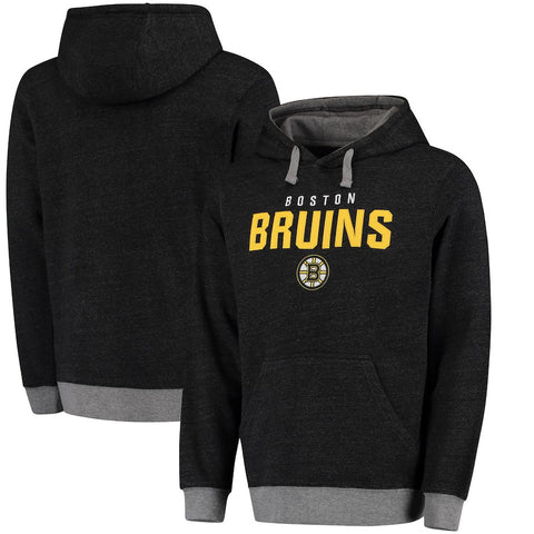 Boston Bruins Rinkside Team Essentials Elevation Tri-Blend Pullover Hoodie - Black