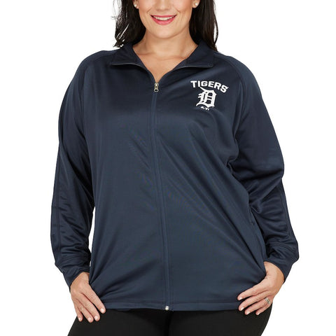 Detroit Tigers Majestic Women's Plus Size Her Winner Therma Base Full-Zip Track Jacket - Navy