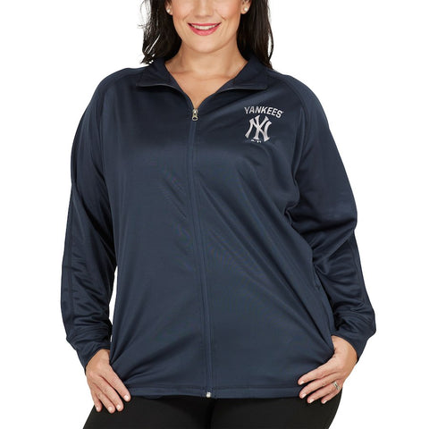 New York Yankees Majestic Women's Plus Size Her Winner Therma Base Full-Zip Track Jacket - Navy/White