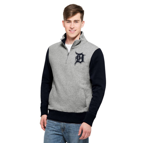 Detroit Tigers '47 Coverage Quarter-Zip Pullover Jacket - Gray/Navy