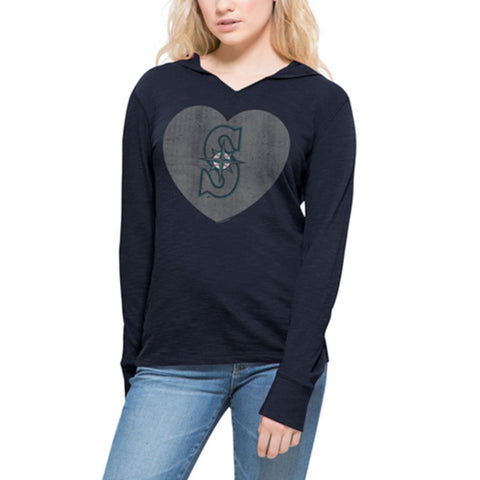 Seattle Mariners '47 Women's Primetime Heart Hoodie - Navy