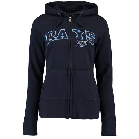 Tampa Bay Rays Antigua Women's Applique Signature Full-Zip Hoodie - Navy