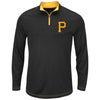 Pittsburgh Pirates Majestic Big & Tall Ready and Willing Therma Base Quarter-Zip Jacket - Black