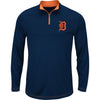 Detroit Tigers Majestic Big & Tall Ready and Willing Therma Base Quarter-Zip Jacket - Navy