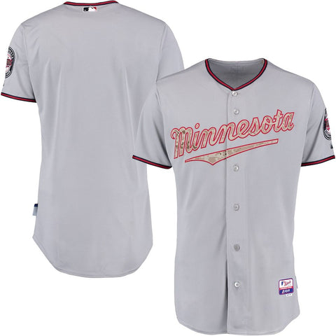 Minnesota Twins Majestic Fashion Authentic USMC Team Jersey - Gray