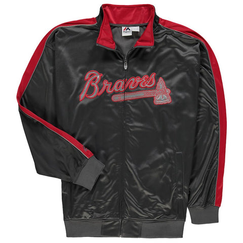 Atlanta Braves Majestic Big & Tall Reflective Full Zip Track Jacket - Charcoal