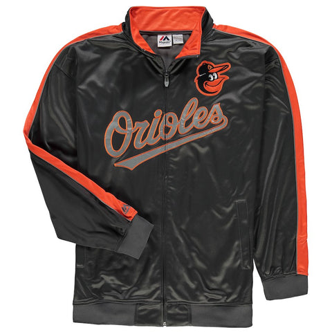 Baltimore Orioles Majestic Big & Tall Reflective Full Zip Track Jacket - Charcoal