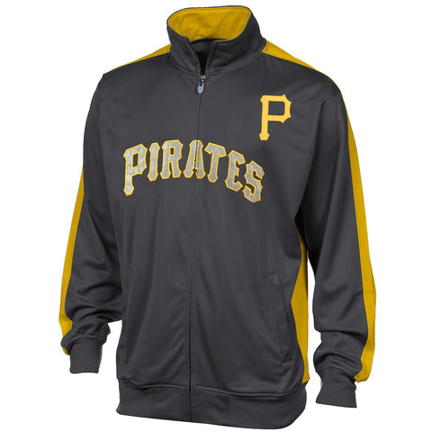 Pittsburgh Pirates Majestic Big & Tall Reflective Full Zip Track Jacket - Gray