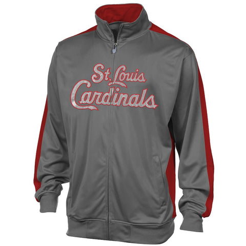 St. Louis Cardinals Majestic Big & Tall Reflective Full Zip Track Jacket - Gray