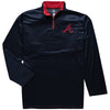 Atlanta Braves Majestic Big & Tall Ready and Willing Therma Base Quarter-Zip Jacket - Navy