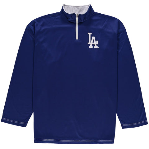 Los Angeles Dodgers Majestic Big & Tall Ready and Willing Therma Base Quarter-Zip Jacket - Royal