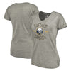 Buffalo Sabres Women's Heritage Tri-Blend V-Neck T-Shirt - Ash