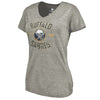 Buffalo Sabres Women's Heritage Tri-Blend V-Neck T-Shirt - Ash