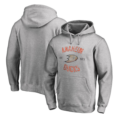Anaheim Ducks Heritage Pullover Hoodie - Ash