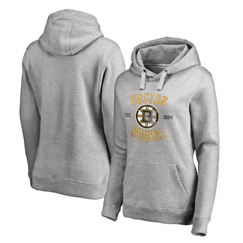 Boston Bruins Women's Heritage Pullover Hoodie - Ash