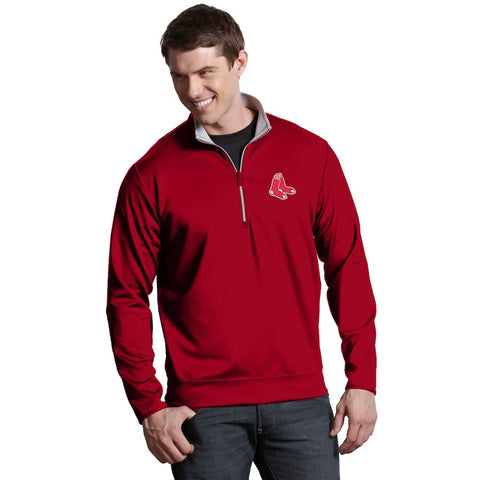 Boston Red Sox Antigua Leader Quarter-Zip Pullover Jacket