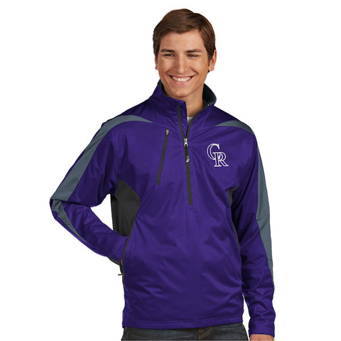 Colorado Rockies Antigua Discover Half-Zip Jacket - Purple