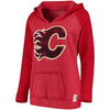 Calgary Flames Original Retro Brand Women's Relaxed Notched Pullover Hoodie - Red