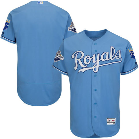Kansas City Royals Majestic Alternate 2015 World Series Champions Commemorative Flex Base Team Jersey - Atlantic Blue