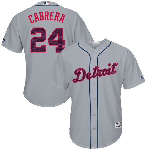 Miguel Cabrera Detroit Tigers Majestic Fashion Stars & Stripes Cool Base Player Jersey - Gray