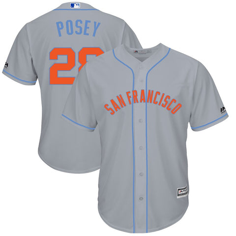 Buster Posey San Francisco Giants Majestic Father's Day Cool Base Replica Jersey - Gray