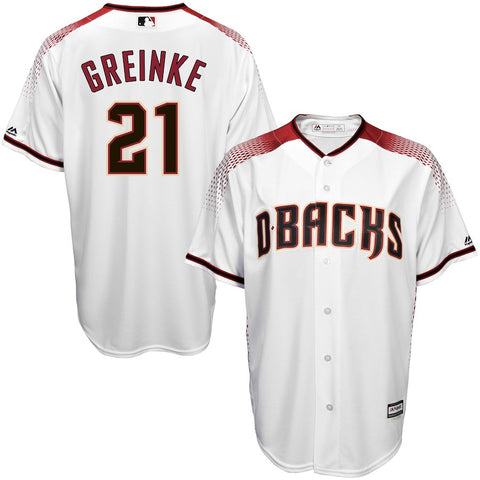 Zack Greinke Arizona Diamondbacks Majestic Youth Fashion Official Cool Base Player Jersey - White/Sedona Red